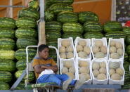 A Saudi boy sells melons and watermelons in Riyadh, Saudi Arabia, April 25, 2016. REUTERS/Faisal Al Nasser