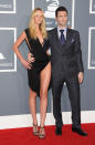 LOS ANGELES, CA - FEBRUARY 12: Singer Adam Levine (R) of Maroon 5 and Anne V arrive at the 54th Annual GRAMMY Awards held at Staples Center on February 12, 2012 in Los Angeles, California. (Photo by Jason Merritt/Getty Images)