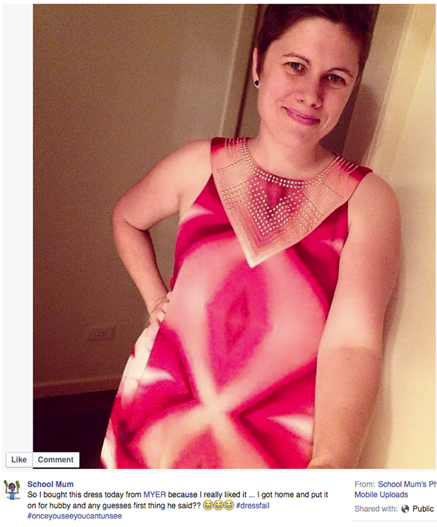 An Aussie mum has taken the world by storm with her 'vagina dress'.