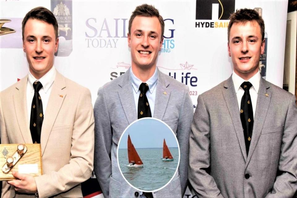 Royal Victoria Yacht Club sailors, triplets Tom, Charlie and Harry White, won a top national sailing award. <i>(Image: Marcus Holdsworth)</i>