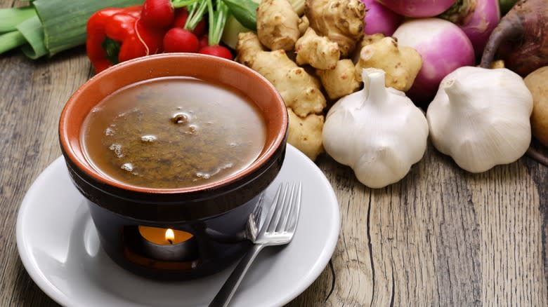 Bagna cauda with vegetables