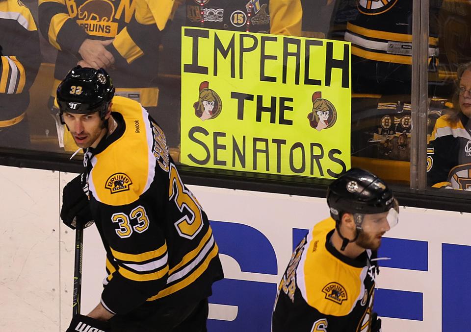 Bruins fans get political