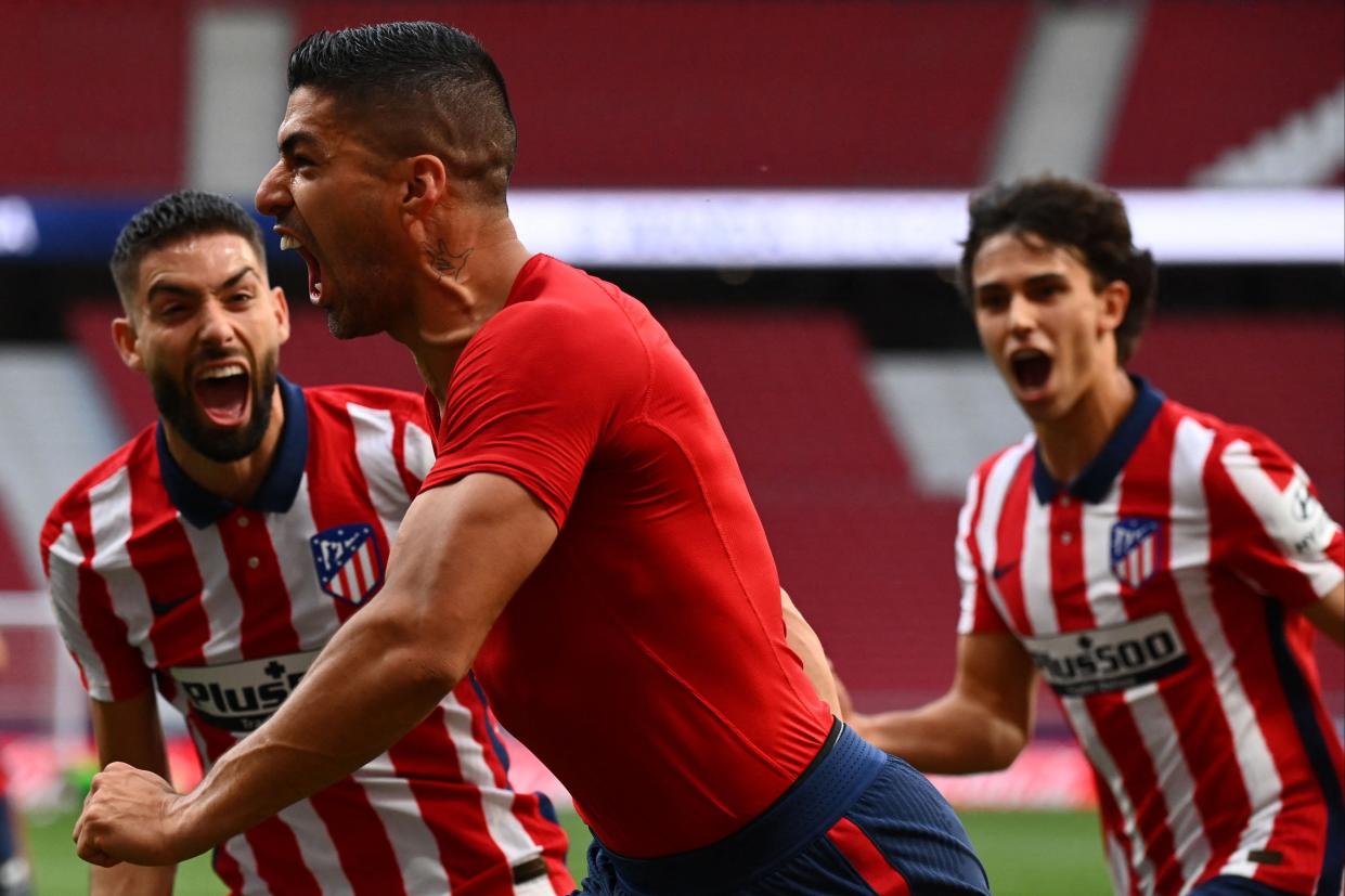 <p>Luis Suarez was the hero for Atletico</p> (AFP via Getty Images)