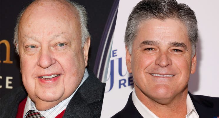 Roger Ailes and Sean Hannity. (Photo: Charles Sykes/Invision/AP - Taylor Hill/FilmMagic/Getty)