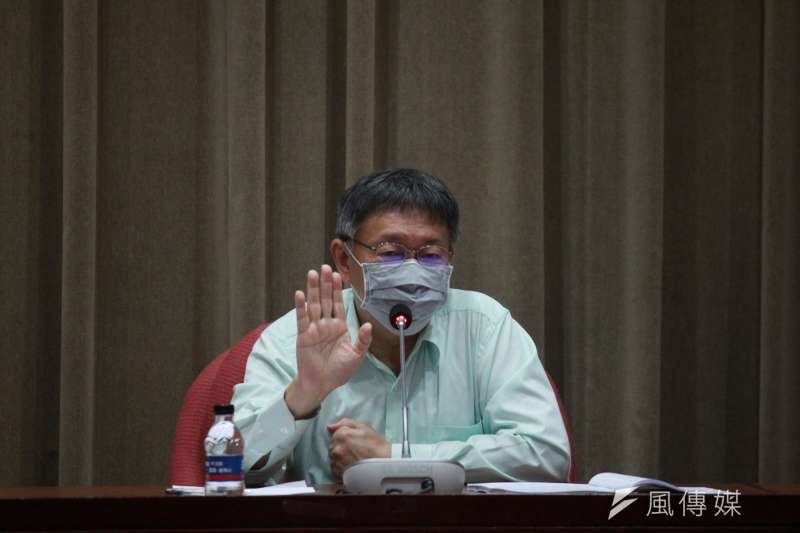 20201014-台北市長柯文哲（見圖）表示，他當年就是被彈劾才當了台北市長，並稱國民黨台北市議員羅智強大有可為。（資料照，方炳超攝）