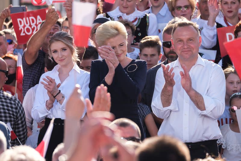 FOTO DE ARCHIVO: El presidente polaco, Andrej Duda, en Rzeszów