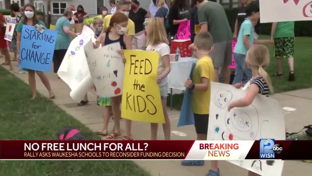 People protest Waukesha school board's decision to turn down free lunch