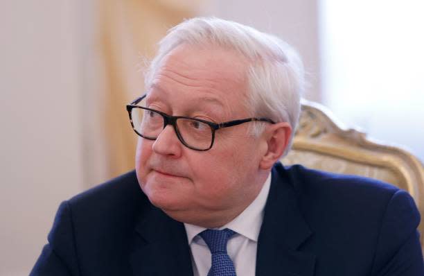 Russian deputy foreign minister Sergei Ryabkov attends a meeting in Moscow on 15 March 2022 (AFP via Getty Images)