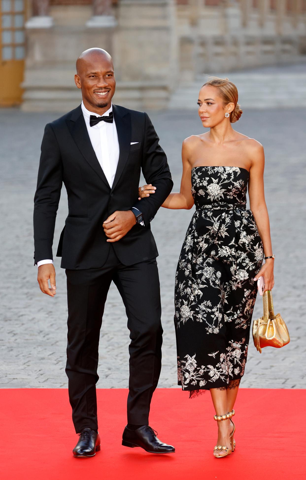 Former Chelsea FC forward Didier Drogba and Gabrielle Lemaire (WireImage)