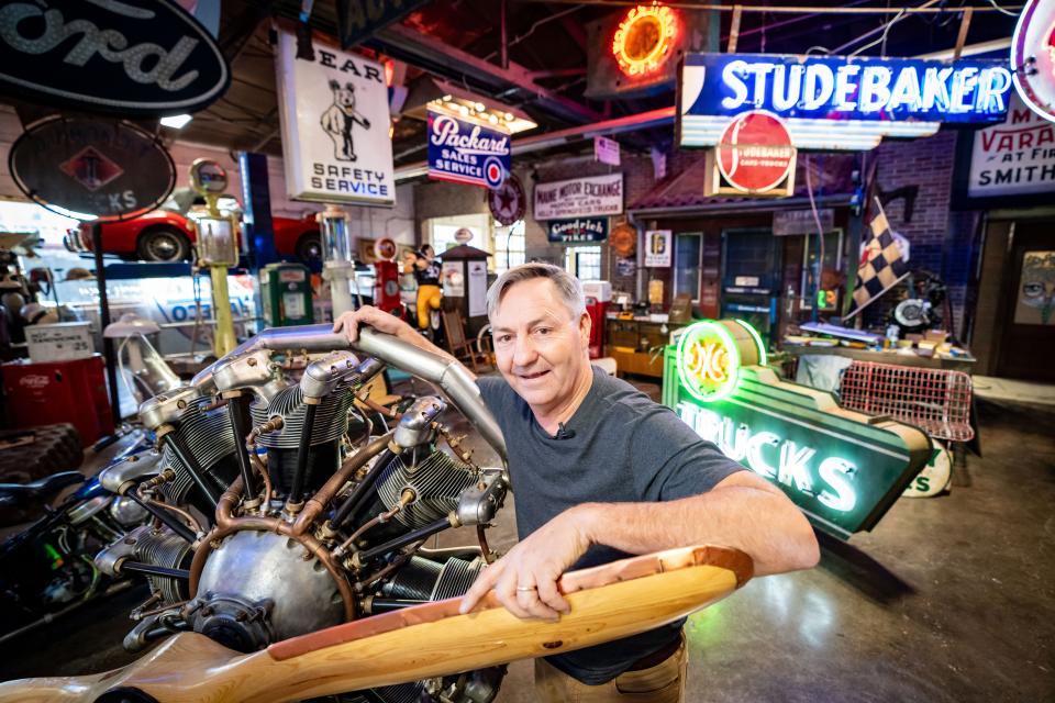 Rob Wolfe of "American Pickers" stands for a photo at his warehouse in Davenport, Wednesday, Dec. 13, 2023.