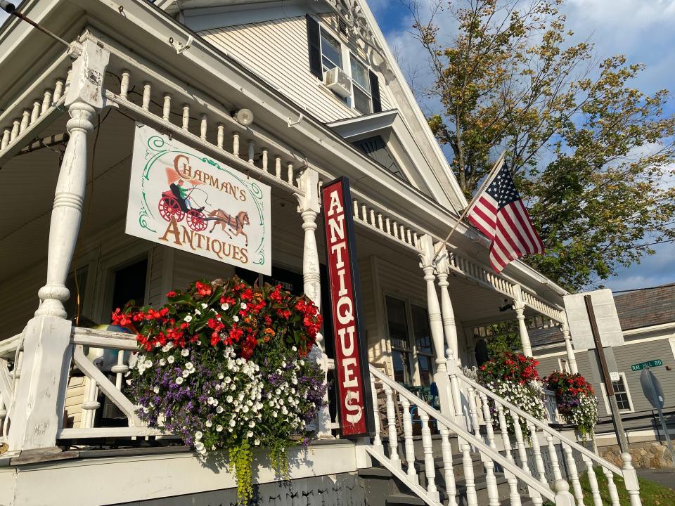 exterior shot of the antique store in lauren's small vermont town