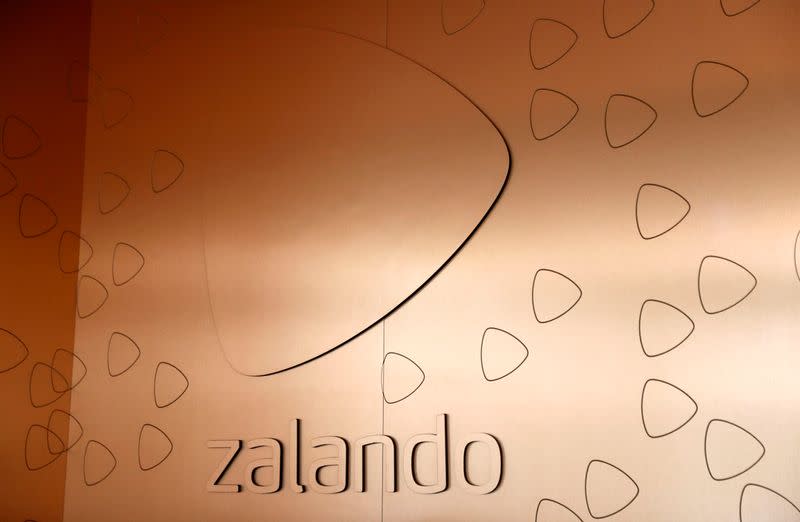 FILE PHOTO: The logo of fashion retailer Zalando is pictured in an office building in Berlin