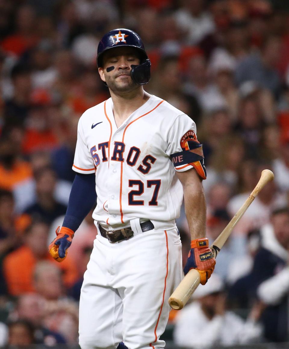 Jose Altuve went 0-for-5 with three strike outs in Game 1.