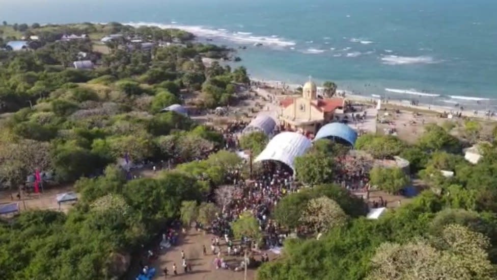 The only structure standing on the island is a St Antony's church