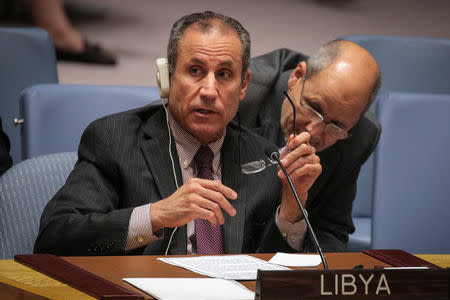 Libya's U.N. Ambassador Elmahdi Elmajerbi, attends a United Nations Security Council meeting at U.N. headquarters in New York, U.S., May 21, 2019. REUTERS/Brendan McDermid