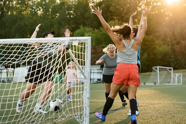 <p>AJ Watt/Getty</p> Stock image of female soccer players.