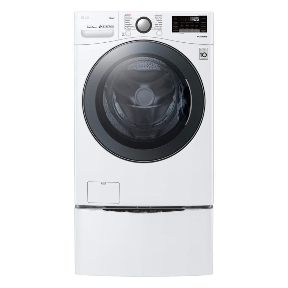 <p><strong>LG Electronics</strong></p><p>homedepot.com</p><p><a href="https://go.redirectingat.com?id=74968X1596630&url=https%3A%2F%2Fwww.homedepot.com%2Fp%2FLG-Electronics-4-5-cu-ft-High-Efficiency-Ultra-Large-Smart-Front-Load-Washer-TurboWash360-Steam-Wi-Fi-in-White-ENERGY-STAR-WM3900HWA%2F304161255&sref=https%3A%2F%2Fwww.redbookmag.com%2Flife%2Fg34804742%2Fblack-friday-cyber-monday-deals-2020%2F" rel="nofollow noopener" target="_blank" data-ylk="slk:Shop Now;elm:context_link;itc:0;sec:content-canvas" class="link ">Shop Now</a></p><p><strong><del>$1199</del> $798 (33% off)</strong></p><p>Our top-rated washing machine, this LG model comes with a spacious 4.5-cubic-foot capacity, so there's plenty of room for a king-sized comforter or 20 pounds of laundry. If you want to take your laundry to the next level, you even have the option to <a href="https://go.redirectingat.com/?id=74968X1547195&xs=1&url=http%3A%2F%2Fwww.homedepot.com%2Fp%2FLG-Electronics-29-in-1-0-cu-ft-SideKick-Pedestal-Washer-in-Graphite-Steel-WD200CV%2F206594729&sref=https%3A%2F%2Fwww.bestproducts.com%2Fappliances%2Fa13938132%2Freviews-front-and-top-loading-washing-machines%2F" rel="nofollow noopener" target="_blank" data-ylk="slk:add a second washer to it;elm:context_link;itc:0;sec:content-canvas" class="link ">add a second washer to it</a>, so you can finish two loads at a time.</p>