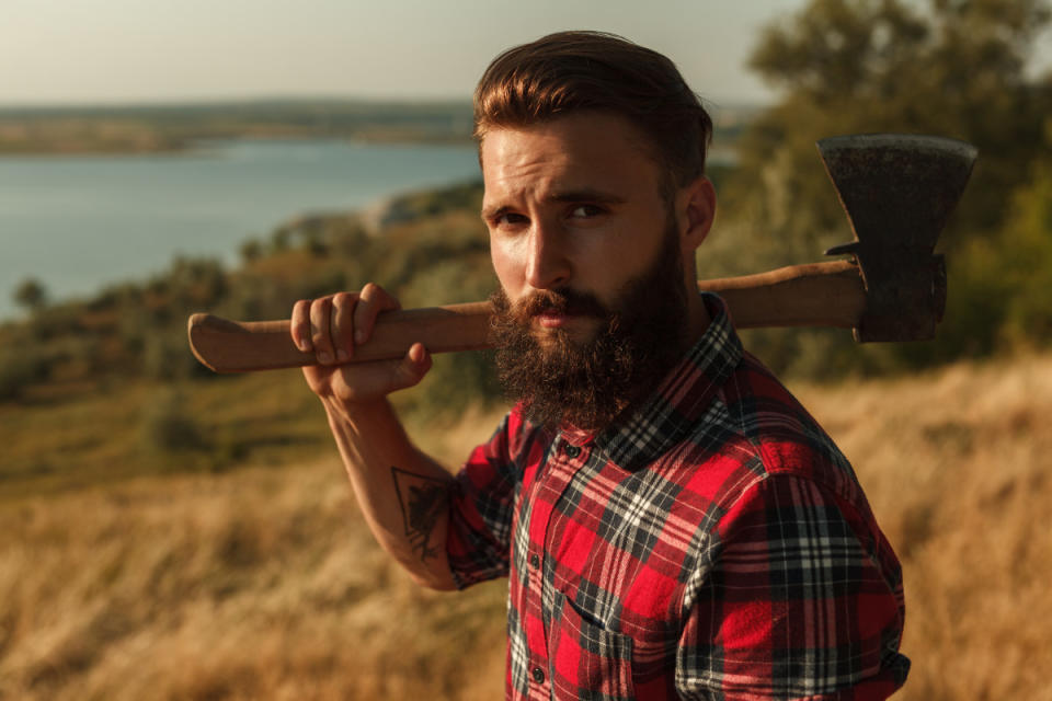 <p>max-kegfire/Getty Images</p><p>We can’t safely recommend lugging a giant axe around a party, but the rest of this look surely qualifies among easy Halloween costumes for guys. Take your trusty red-and-black plaid flannel shirt, tuck it into some blue jeans, add the toughest pair of Red Wing boots you own, and consider throwing on a beanie for good measure. Bonus points if you’ve been growing out your scruff already. </p>