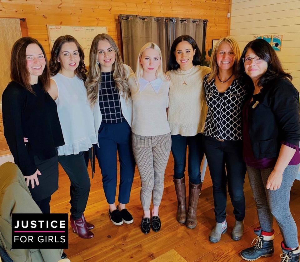 Meghan visiting a women's charity in Vancouver (Justice for Girls/AFP via Getty Images)