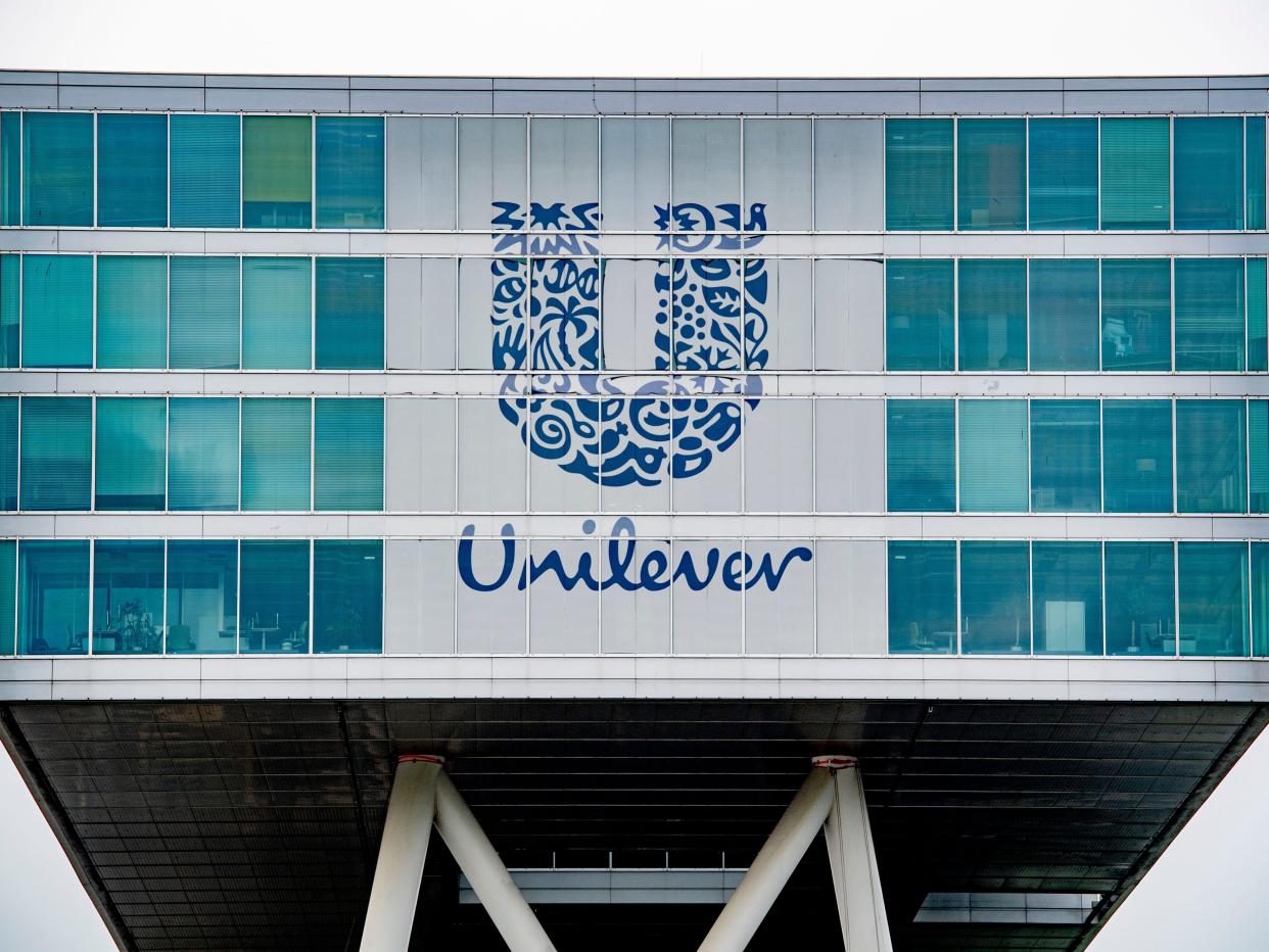 Unilever logo on a building