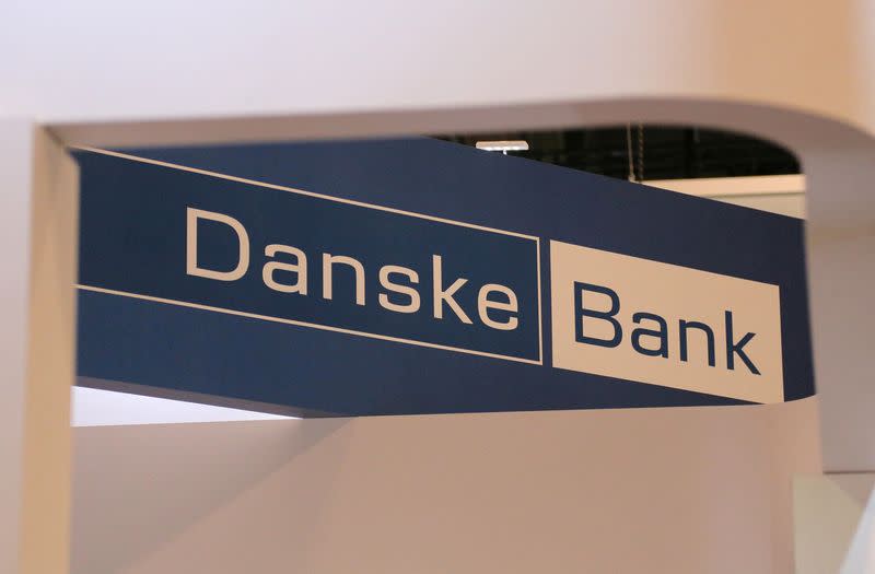 FILE PHOTO: A logo for Denmark's Danske Bank is seen at the SIBOS banking and financial conference in Toronto