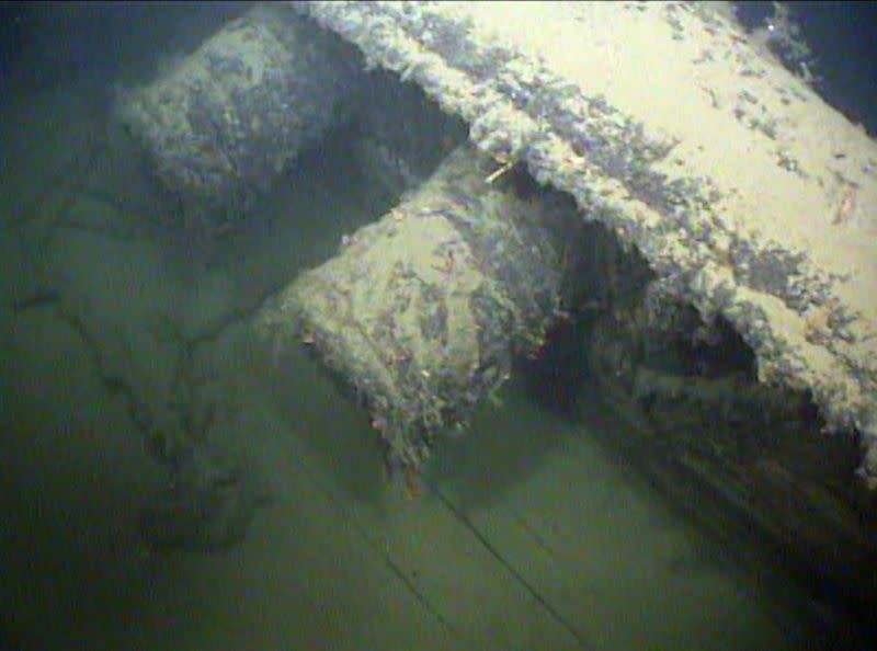 Foto de los restos del barco nazi de la Segunda Guerra Mundial "Karlsruhe" hundido frente a las costas de Noruega