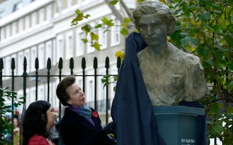 A statue of Noor Inayat Khan, unveiled by Britain's Princess Anne in central London, 2012 - Credit: OLIVIA HARRIS /Reuters