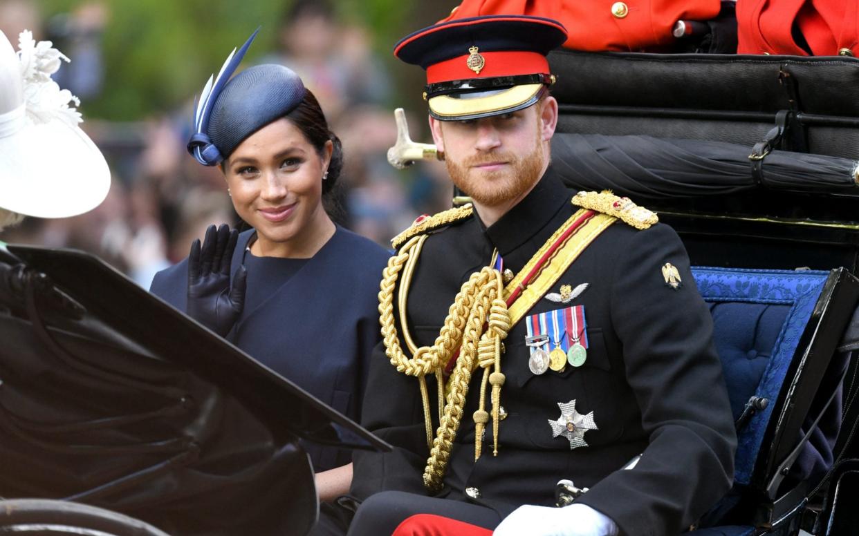 The Duke and Duchess attend Trooping The Colour, the Queen's annual birthday parade, in 2019 - Karwai Tang /WireImage 