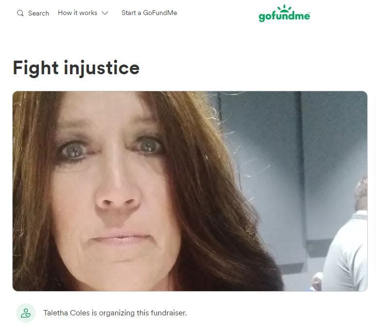 Fairfield Township Trustee Taletha Coles created a GoFundMe account Saturday, Oct. 8, 2022,  to fight what she perceives as injustice against her. The account was removed on just before noon Oct. 10, 2022.
