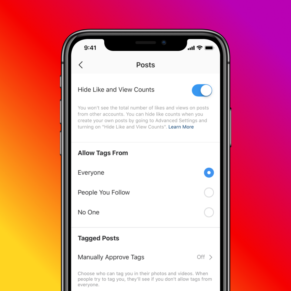 Instagram's new hide like counts tool