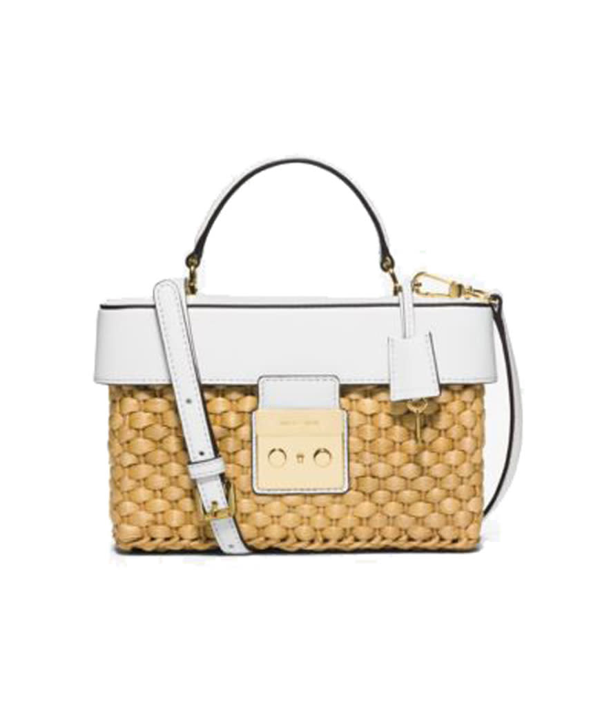 Michael Michael Kors Gabriella Medium Straw Satchel