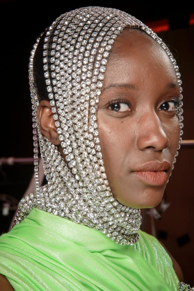 <p>A beauty look from Area's Fall 2020 show. Photo: Imaxtree</p>