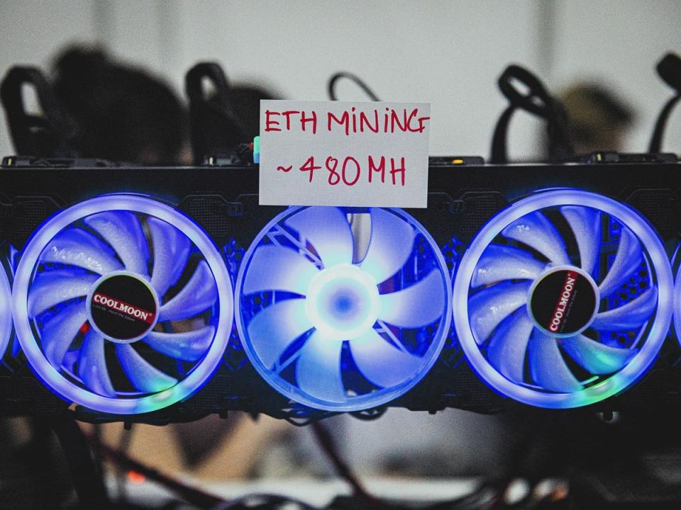 Ethereum miners will be put out of work after the cryptocurrency’s ‘Merge’ which will cut its electricity consumption by orders of magnitude (Getty Images)