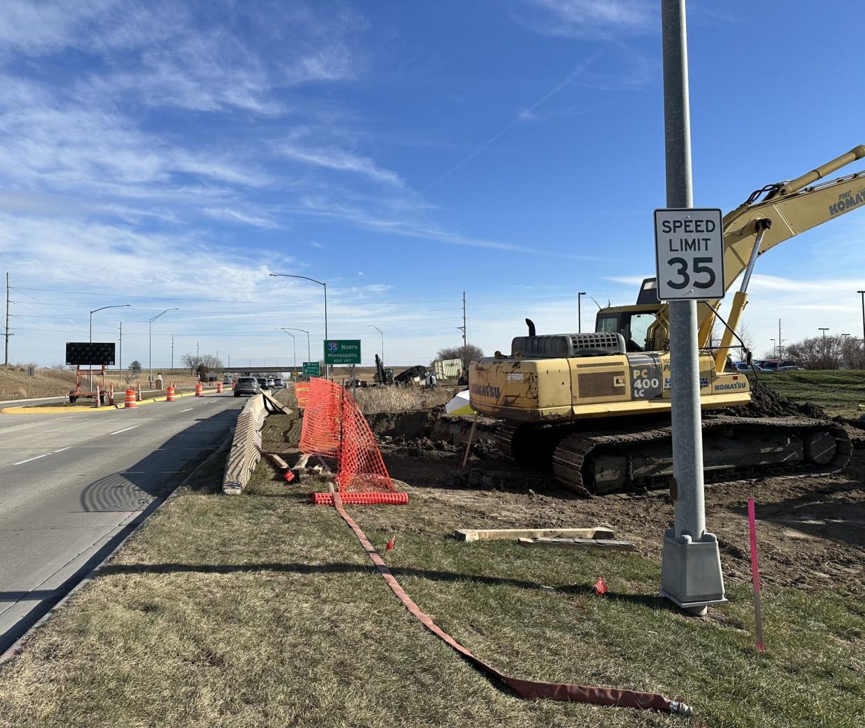 The northbound on-ramp from East 13th Street to I-35 in Ames will close on Monday for sanitary sewer extension work. The ramp will be closed for five days.