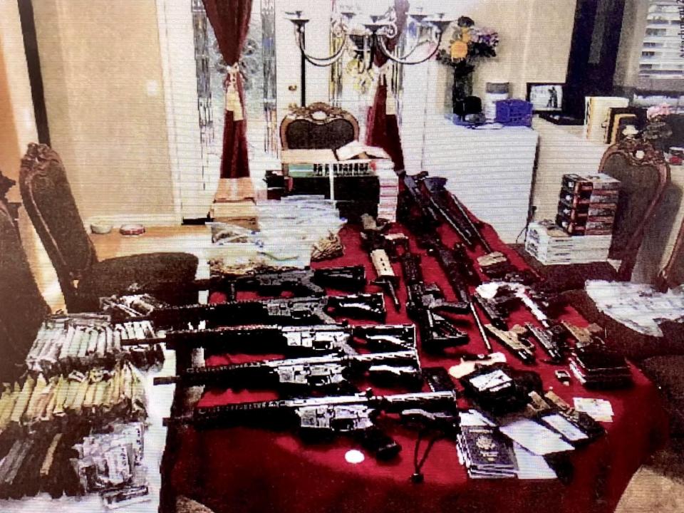 Two weeks after Maya's disappearance, the Chula Vista Police Department searched the Millete house. Investigators had found this image of Larry's guns on his phone. They seized some of Larry's firearms. / Credit: San Diego Superior Court