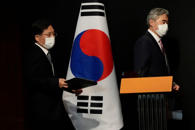 U.S. envoy for North Korea Sung Kim meets South Korean counterpart Noh Kyu-duk, in Seoul