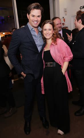 <p>David M. Benett/Dave Benett/Getty Images</p> Andrew Rannells and Katie Brayben attend the press night performance of new musical 'Tammy Faye' at The Almeida Theatre on Oct. 26, 2022 in London, England