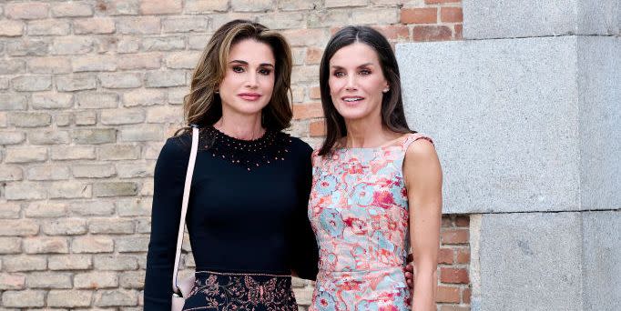 queen letizia of spain and rania of jordan visit the national heritage institution school and employment workshops