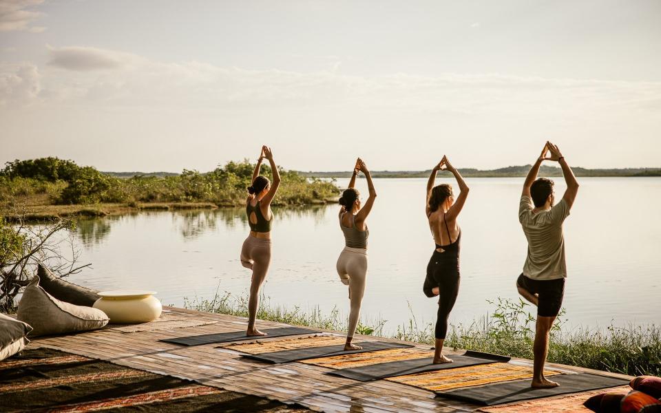 Yoga classes at Habitas Bacalar are held at 9 am, civil time