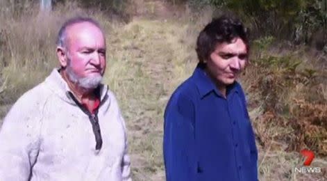 William Lynam (left) pictured with his deceased son Joshua Lynam (right). Photo: 7 News