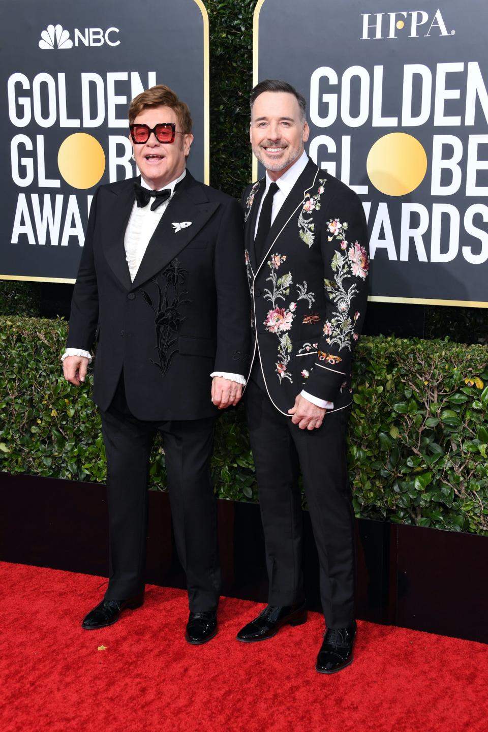 Elton John and David Furnish golden globes