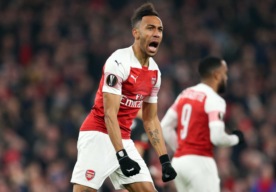 Pierre-Emerick Aubameyang will be key to Arsenal’s Europa League hopes. (Credit: Getty Images)