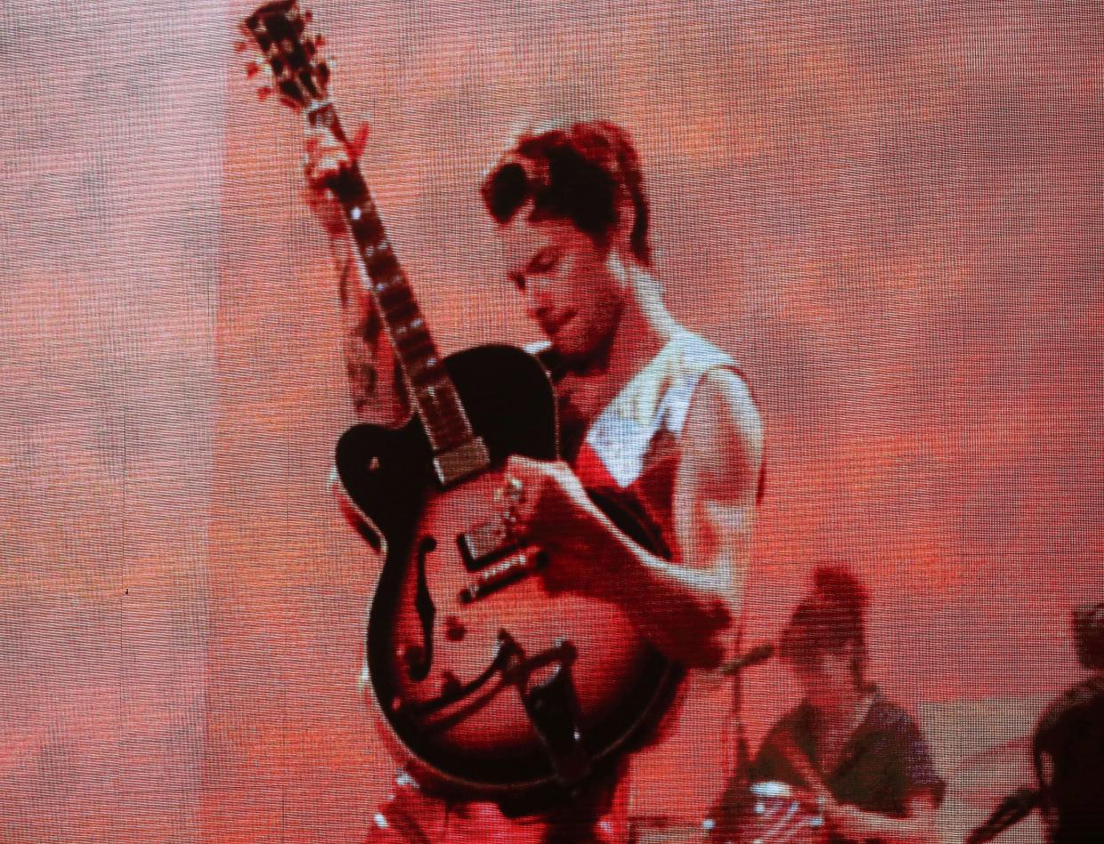 Harry Styles performs on the Coachella Stage at the Coachella Valley Music and Arts Festival in Indio, Calif., April 22, 2022.