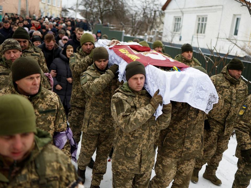 Funeral of Ukrainian decathlete and serviceman Volodymyr Androshchuk in Letychiv