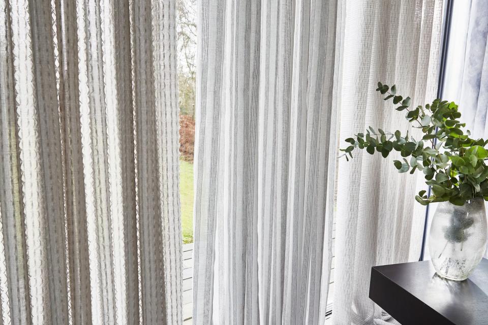 sheer curtains against window