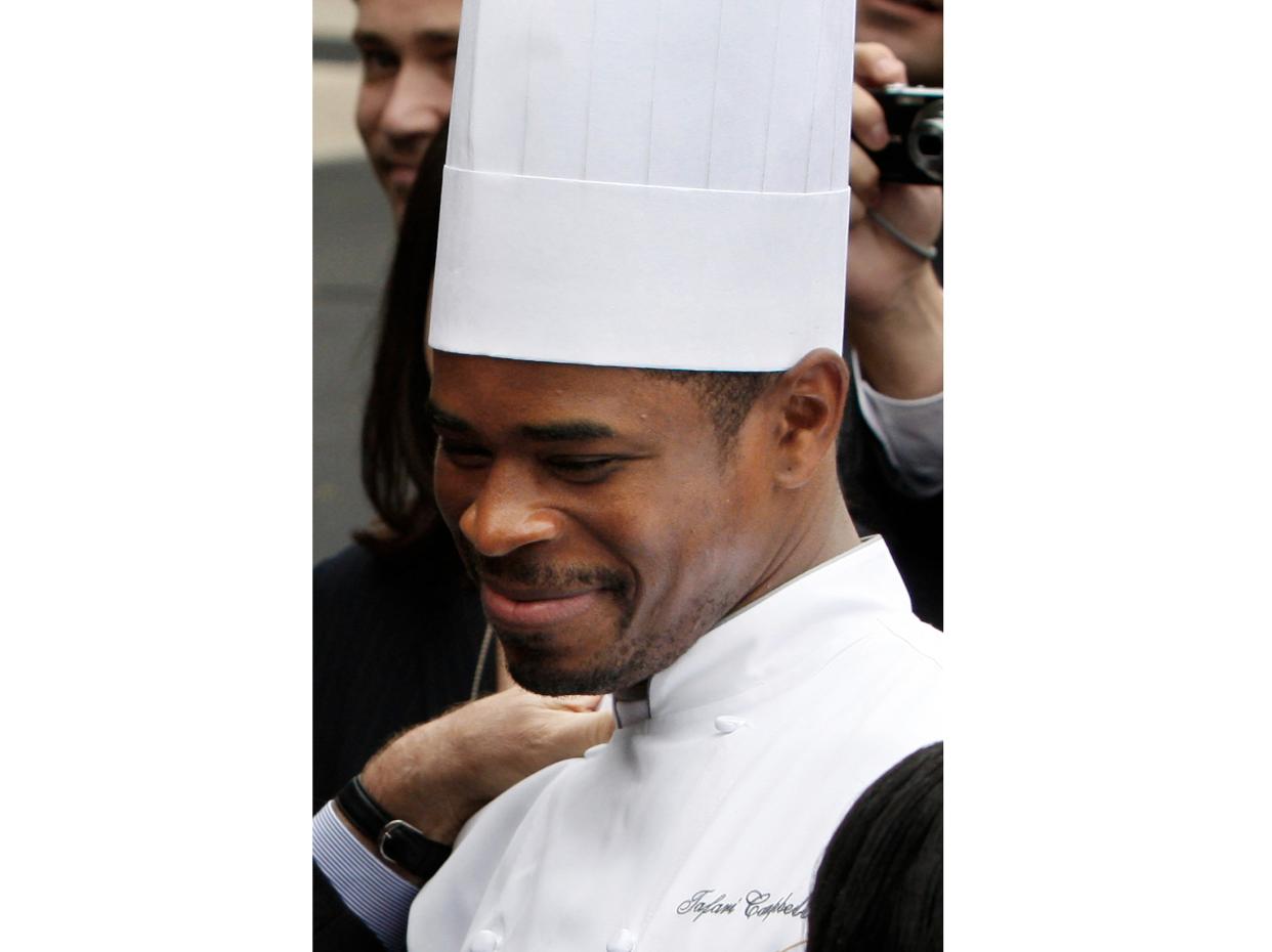 White House Chef Tafari Campbell pictured on the South Lawn of the White House in November 2008 (Ron Edmonds/AP)