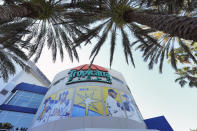 The entrance to Tropicana Field is shown before a baseball game between the Tampa Bay Rays and the Detroit Tigers Wednesday, April 24, 2024, in St. Petersburg, Fla. The future of the Tampa Bay Rays should come into clear focus in the coming weeks as the St. Petersburg City Council begins discussions about the $1.3 billion ballpark that would open for the 2028 baseball season. The stadium is the linchpin of a much larger project that would transform the downtown with affordable housing, a Black history museum, office and retail space. (AP Photo/Chris O'Meara)