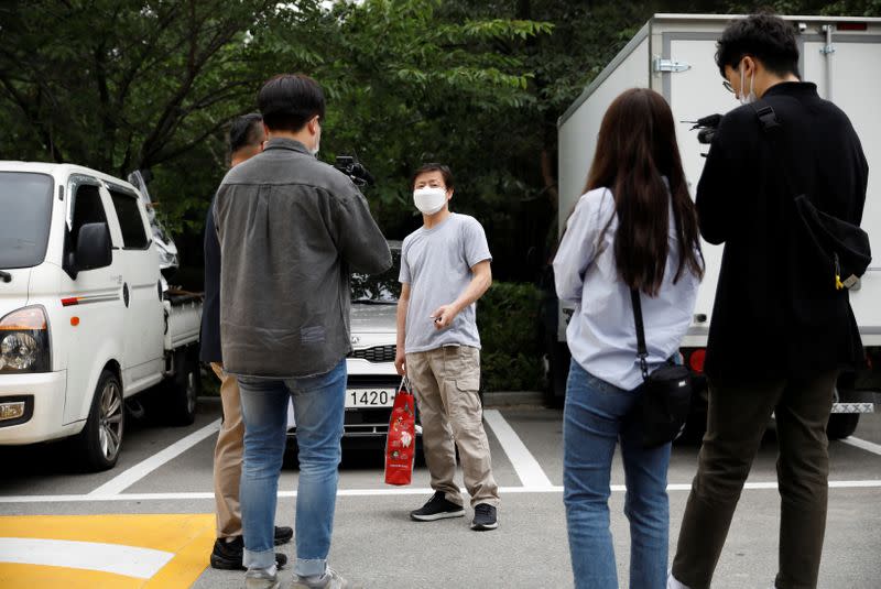 North Korean defector group prepares plastic bottles filled with rice and masks to be sent towards North Korea