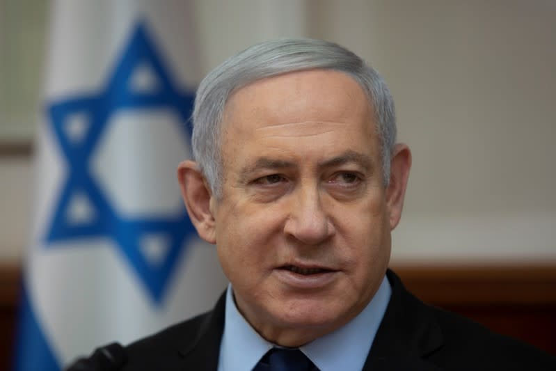 Israeli Prime Minister Benjamin Netanyahu convenes weekly cabinet meeting