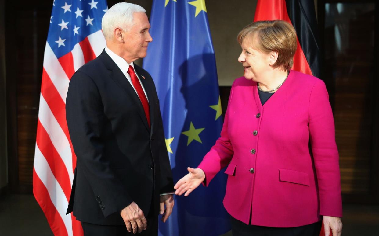 German chancellor Angela Merkel and US vice president Michael Pence gave speeches at the Munich Security Conference - Getty Images Europe